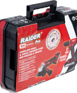 RAIDER R20 set ΔΡΑΠΑΝΟΚΑΤΣΑΒΙΔΟ & ΓΩΝΙΑΚΟΣ ΤΡΟΧΟΣ 20V με 2 Μπαταρίες  2Ah/4Ah RDP-PBCDI20&SPAG20 030238