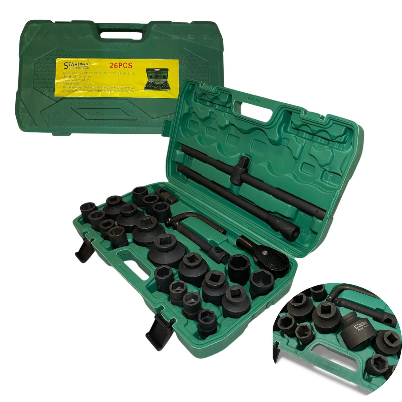 ΣΕΤ ΚΑΣΤΑΝΙΑΣ & ΚΑΡΥΔΙΩΝ ΒΑΡΕΩΣ ΤΥΠΟΥ STAHLMAYER – 26 ΤΕΜΑΧΙΑ, 3/4″ & 1″, CR-MO, 21–65 MM ΣΕΤ ΚΑΣΤΑΝΙΑΣ & ΚΑΡΥΔΙΩΝ ΒΑΡΕΩΣ ΤΥΠΟΥ STAHLMAYER – 26 ΤΕΜΑΧΙΑ, 3/4" & 1", CR-MO, 21–65 MM - Image 3