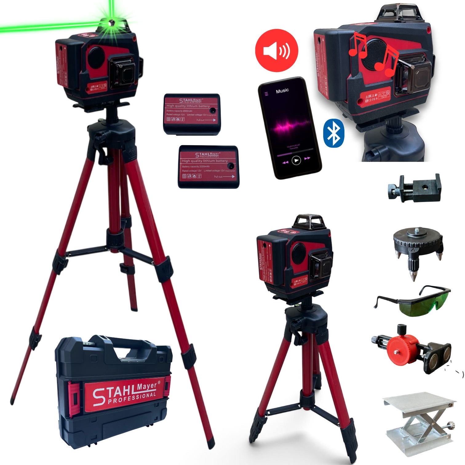 ΛΕΪΖΕΡ ΑΛΦΑΔΙ 4D 16 ΓΡΑΜΜΩΝ 360° ΠΡΑΣΙΝΗΣ ΔΕΣΜΗΣ STAHLMAYER PROFESSIONAL ΜΕ BLUETOOTH ΗΧΕΙΟ ΛΕΪΖΕΡ ΑΛΦΑΔΙ 4D 16 ΓΡΑΜΜΩΝ 360° ΠΡΑΣΙΝΗΣ ΔΕΣΜΗΣ STAHLMAYER PROFESSIONAL ΜΕ BLUETOOTH ΗΧΕΙΟ